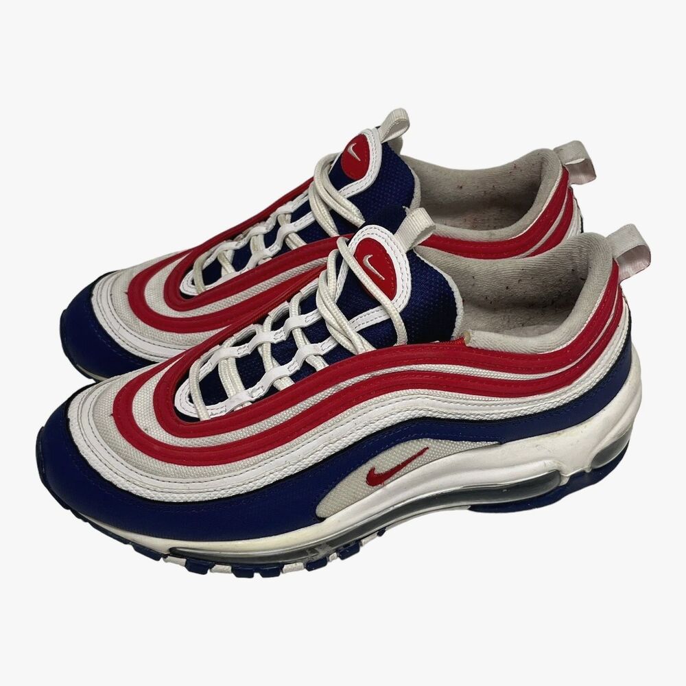 Nike Air Max 97 USA Shoes Size 4.5Y / 6 Woman’s GS Blue White Red CW5856-100